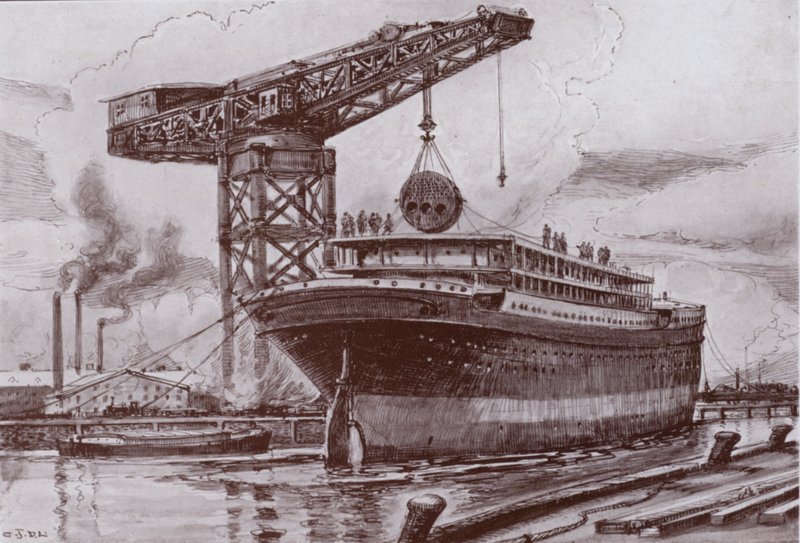 Einbau der Kessel von Charles John de (after) Lacy