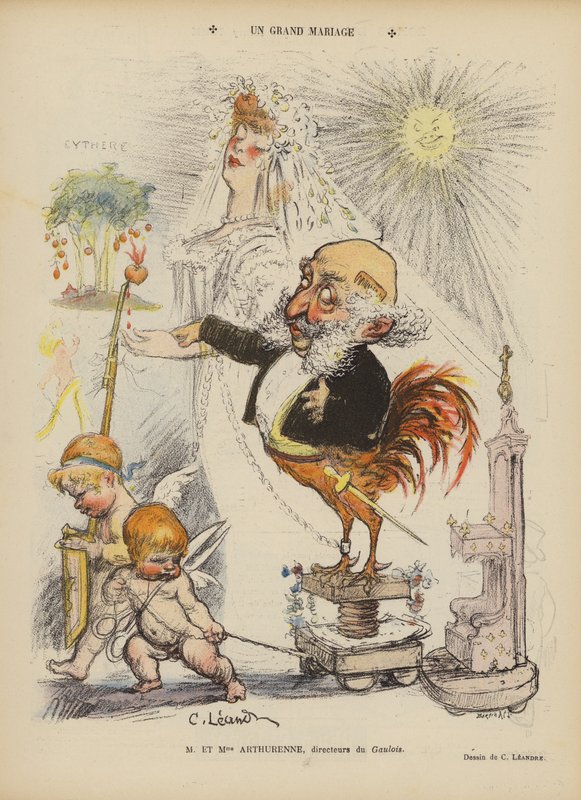 Eine große Hochzeit. Illustration für Le Rire von Charles Leandre