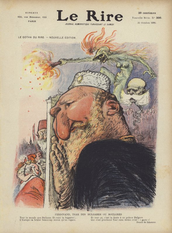 Karikatur von Zar Ferdinand I. von Bulgarien. Illustration für Le Rire von Charles Leandre