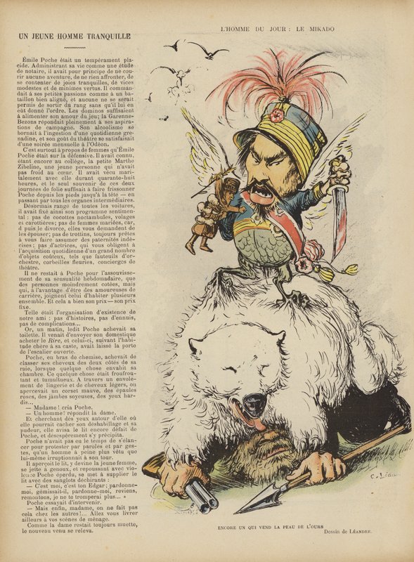 Satire auf den Russisch-Japanischen Krieg. Illustration für Le Rire von Charles Leandre