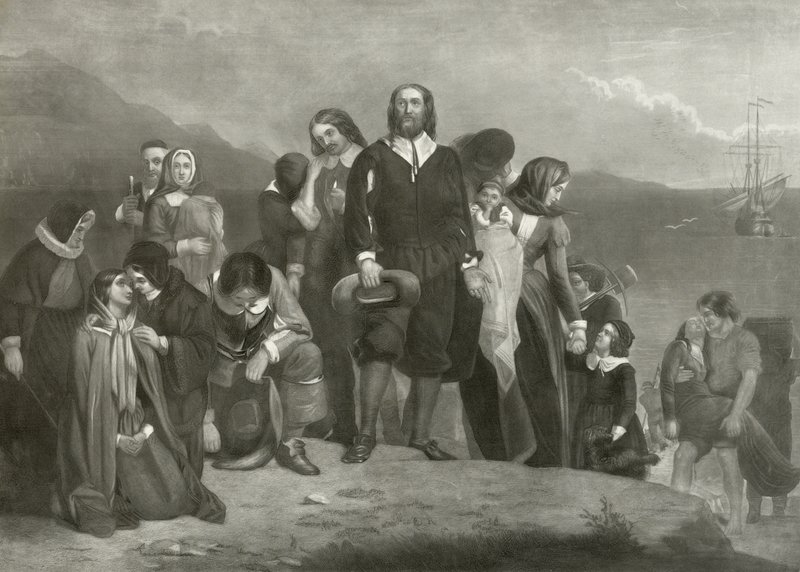 Die Landung der Pilgerväter in Amerika (1620) von Charles Lucy