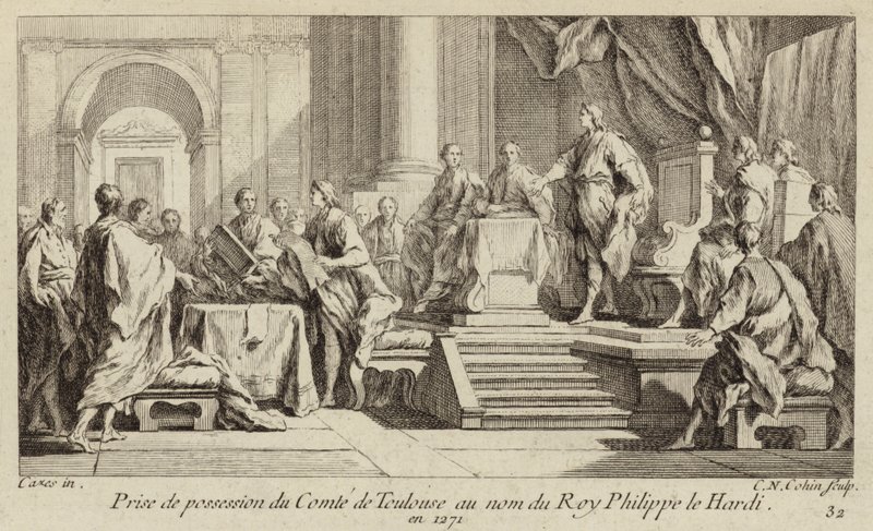 Besitznahme der Grafschaft Toulouse im Namen von König Philipp III. von Frankreich von Charles Nicolas II Cochin