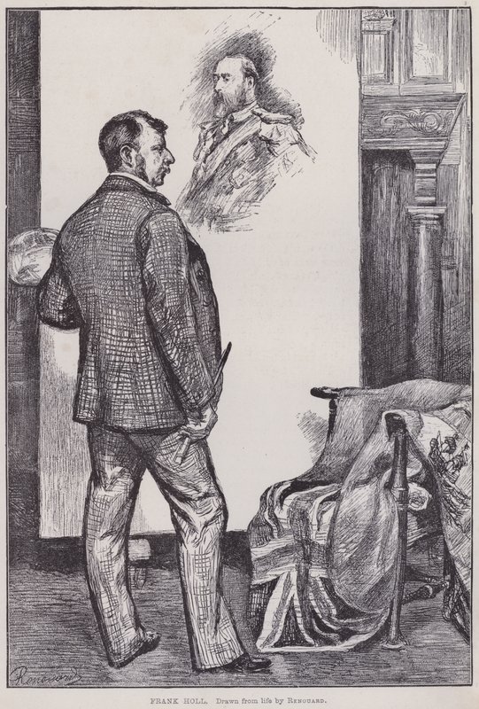 Frank Holl, malend in seinem Studio (Gravur) von Charles Paul Renouard