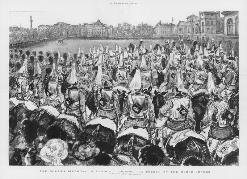Die Parade der Farben bei den Horse Guards von Charles Paul Renouard