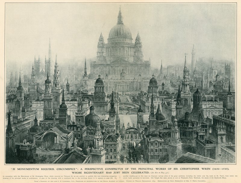 Ein perspektivischer Überblick über die Hauptwerke von Sir Christopher Wren von Charles Robert Cockerell