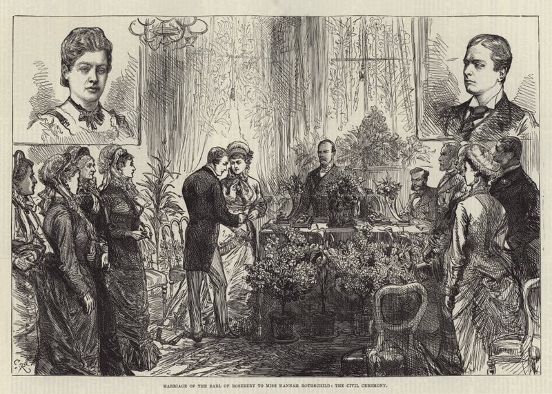 Heirat des Earl of Rosebery mit Miss Hannah Rothschild, die Zivilzeremonie von Sir John Charles Robinson