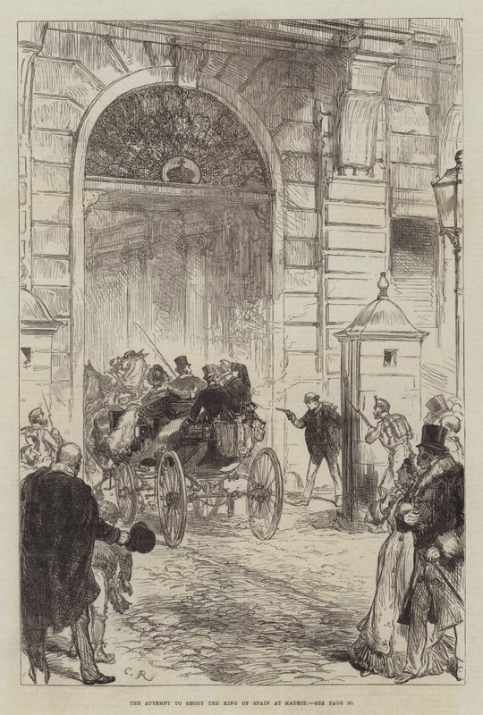 Der Versuch, den König von Spanien in Madrid zu erschießen von Sir John Charles Robinson