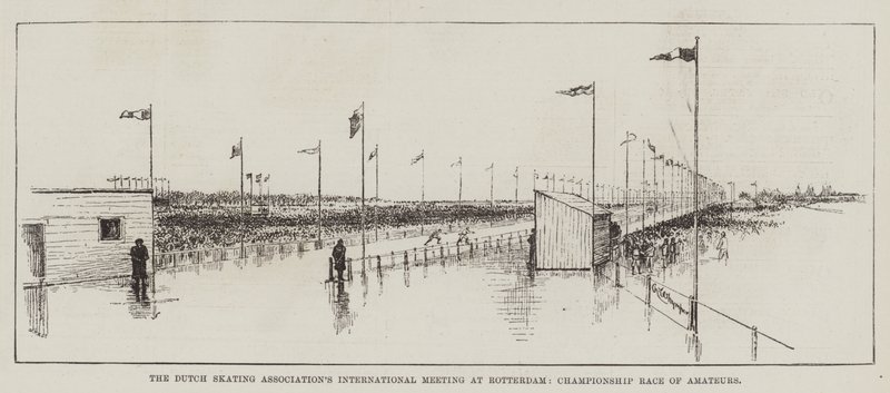 Das internationale Treffen des niederländischen Eislaufverbandes in Rotterdam, Meisterschaftsrennen der Amateure von Charles Whymper