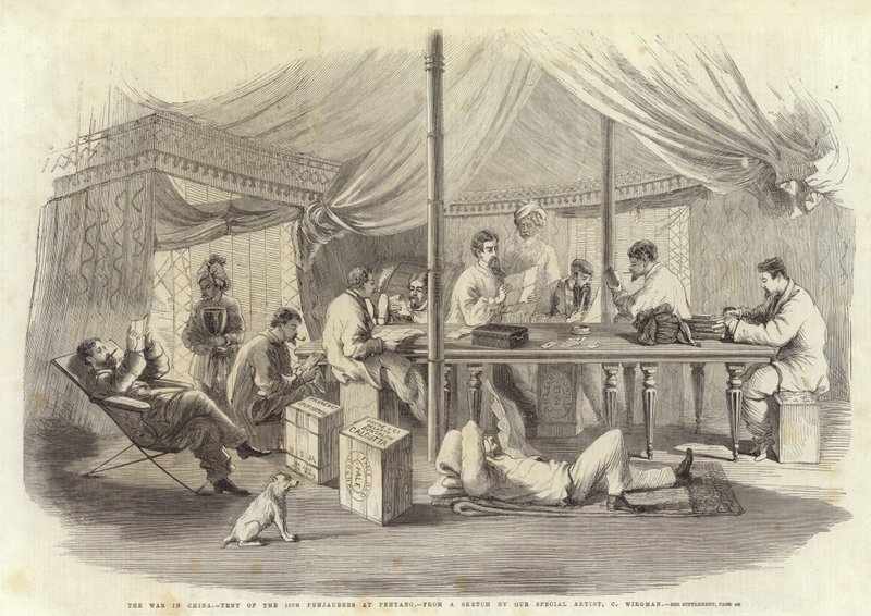 Der Krieg in China - Zelt der 15. Punjaubees in Pehtang von Charles Wirgman