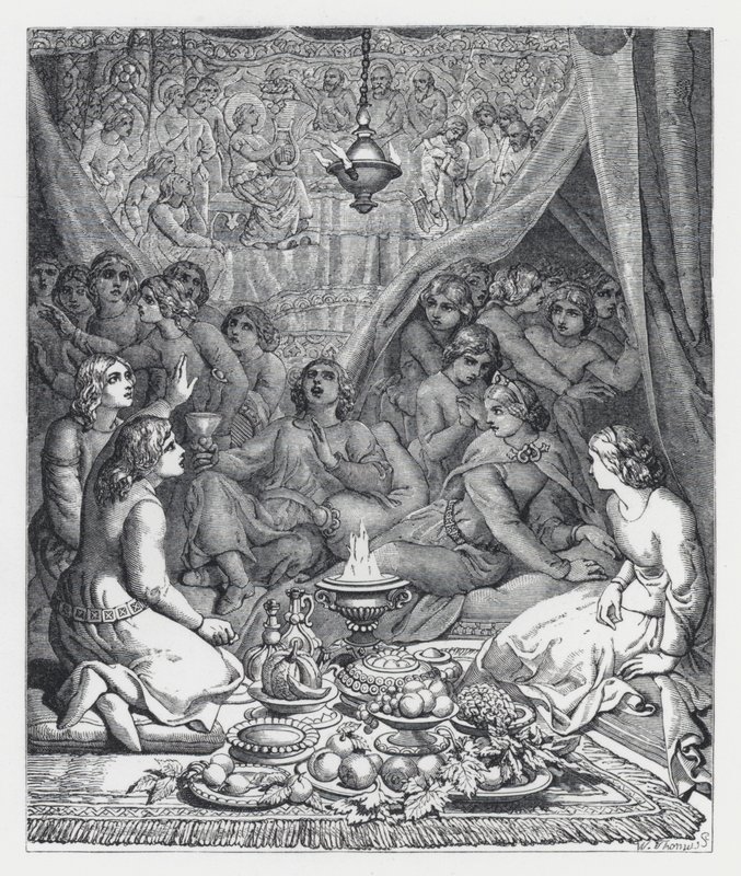 Illustration zu Tennysons Gedicht, Die Prinzessin von Daniel (after) Maclise