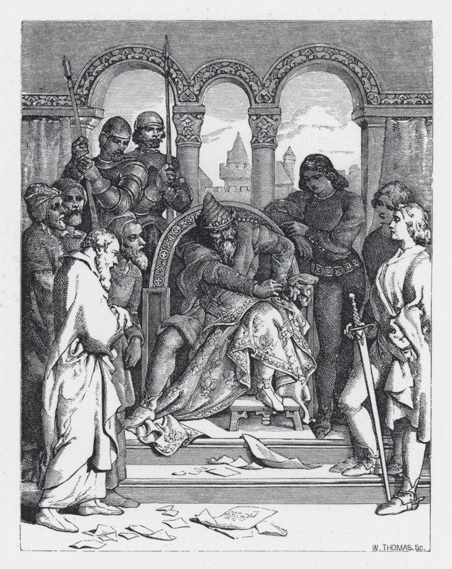 Illustration zu Tennysons Gedicht, Die Prinzessin (Gravur) von Daniel (after) Maclise