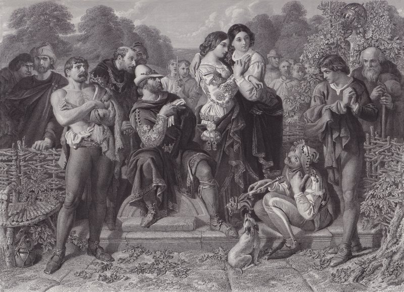 Orlando und der Ringer, "Wie es euch gefällt" von Daniel (after) Maclise