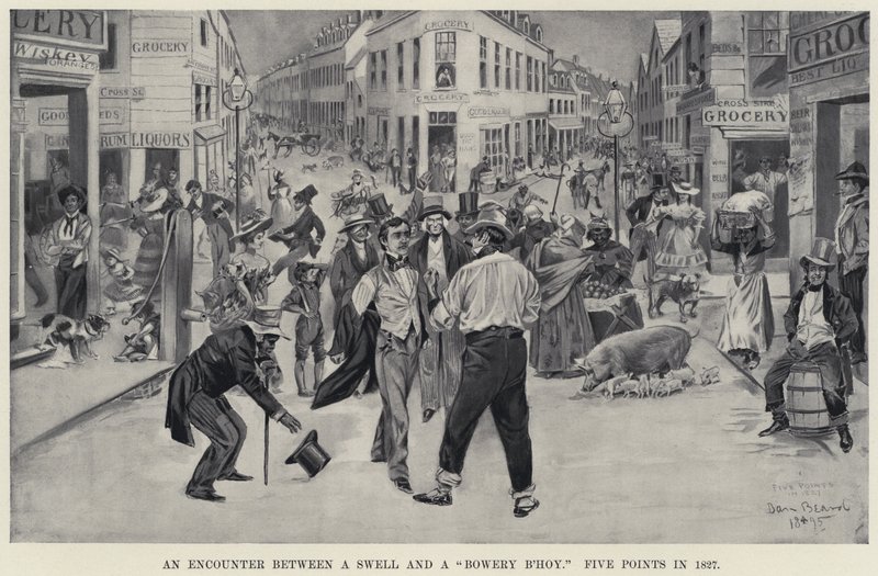 Eine Begegnung zwischen einem Dandy und einem "Bowery B