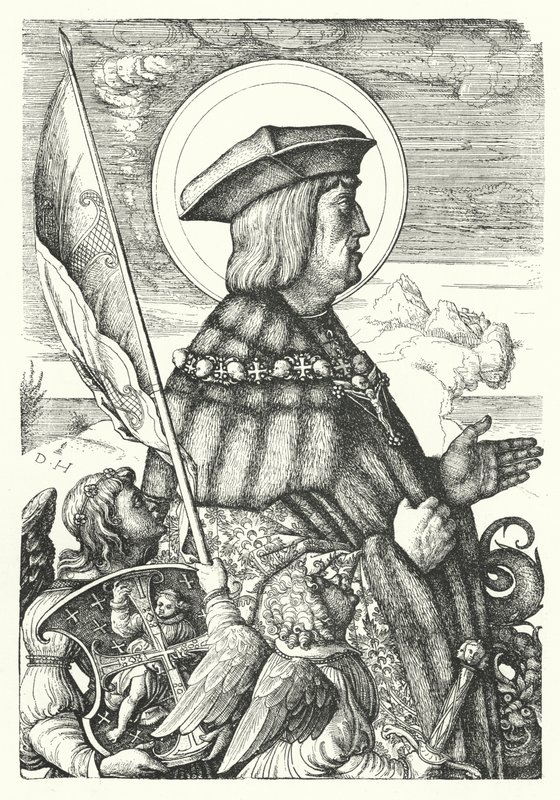 Maximilian I., Heiliger Römischer Kaiser, als St. Georg von Daniel Hopfer