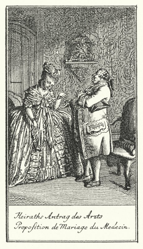 Heiratsantrag des Arztes (Gravur) von Daniel Nikolaus (after) Chodowiecki