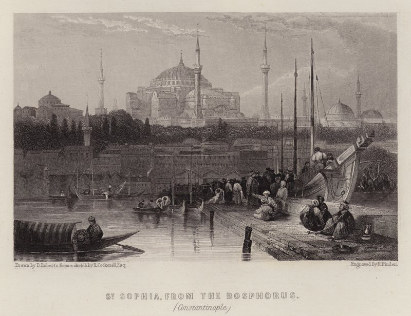 Hagia Sophia, vom Bosporus, Konstantinopel von David (after) Roberts