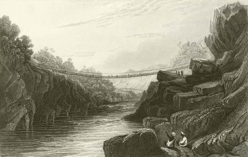 Gras-Seilbrücke bei Teree, Gurwall von David Cox