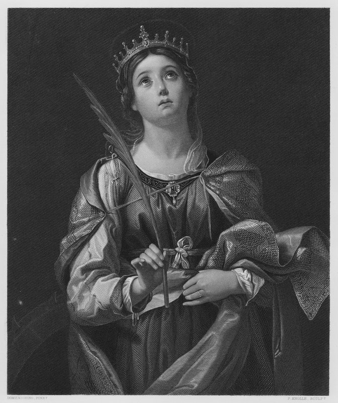 St. Katharina (Gravur) von Domenichino