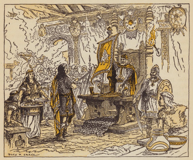 Der König belohnt Beowulf von Donn P. Crane