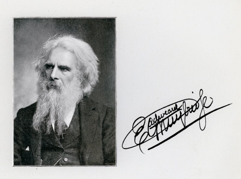 Eadweard Muybridge, Porträt und Unterschrift von Eadweard Muybridge