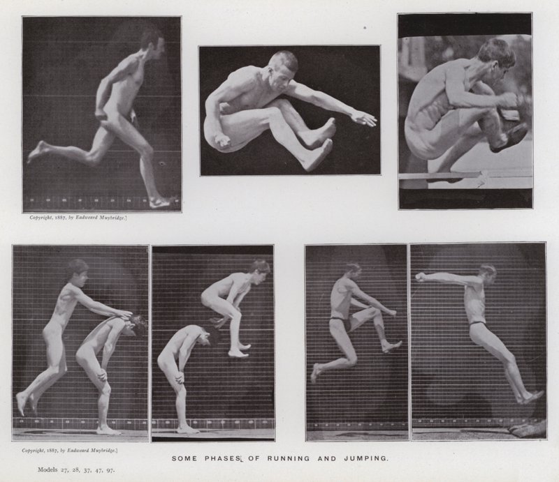 Die menschliche Figur in Bewegung: Einige Phasen des Laufens und Springens von Eadweard Muybridge