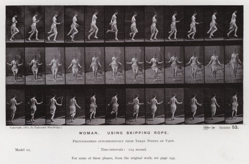 Die menschliche Figur in Bewegung: Frau, Seilspringen von Eadweard Muybridge