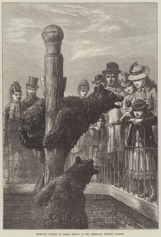 Besucherempfang am Ostermontag in den Gärten der Zoologischen Gesellschaft von Ebenezer Newman Downard