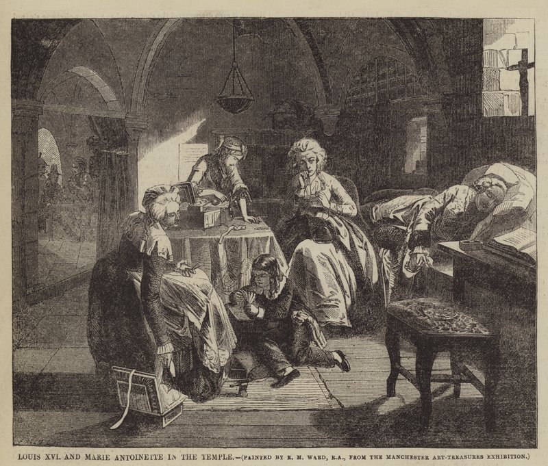 Ludwig XVI. und Marie Antoinette im Tempel von Edgar Melville Ward