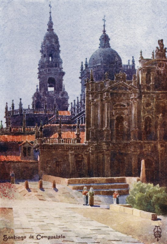 Nordspanien: Santiago de Compostela, Die Kathedrale von Nordosten von Edgar T. A. Wigram