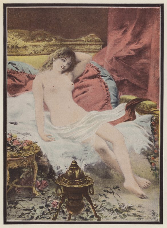 Delirium, Frau auf einem Sofa sitzend von Edmond Louis Dupain