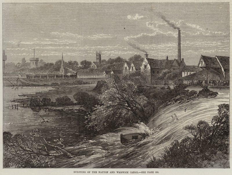 Das Bersten des Napton- und Warwick-Kanals von Edmund Morison Wimperis