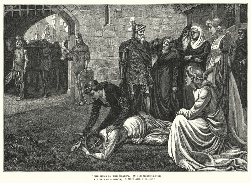 Die Braut von Malahide (Gravur) von Edmund Blair (after) Leighton