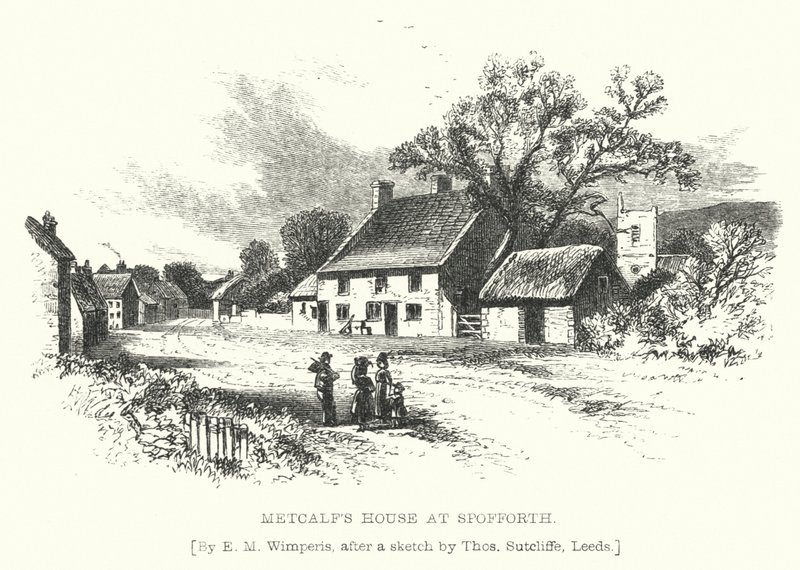Metcalfs Haus in Spofforth (Gravur) von Edmund Morison (after) Wimperis