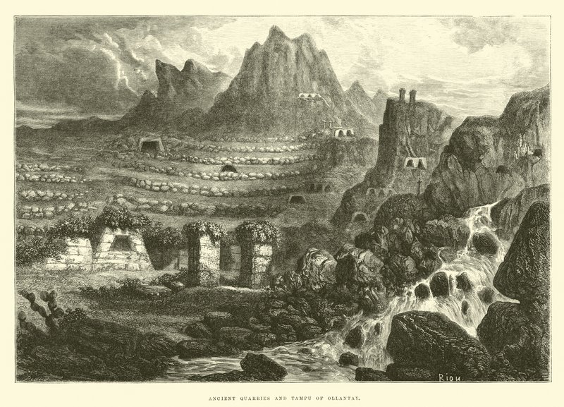 Alte Steinbrüche und Tampu von Ollantay von Edouard Riou
