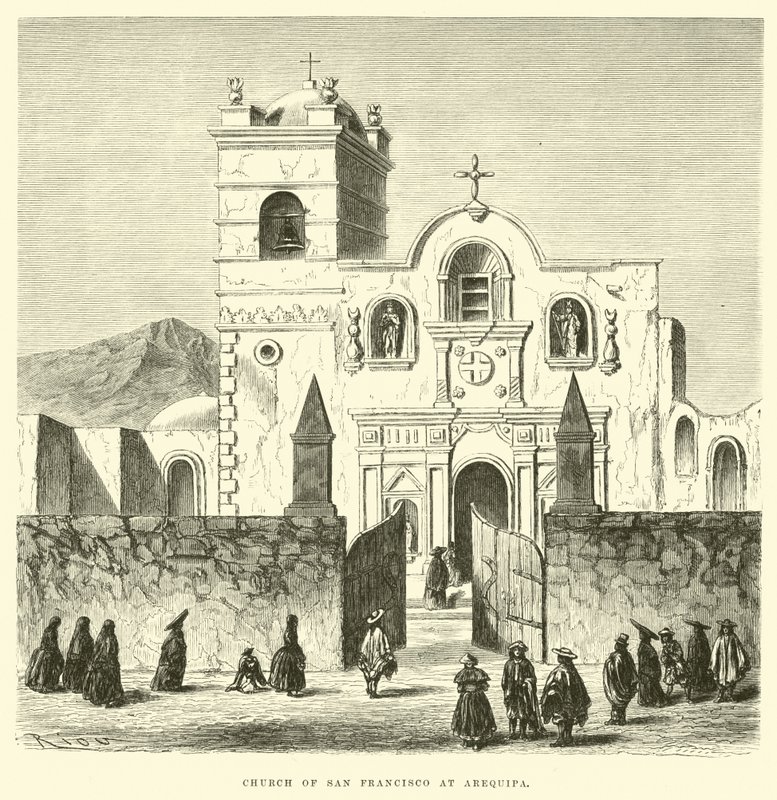 Kirche von San Francisco in Arequipa von Edouard Riou
