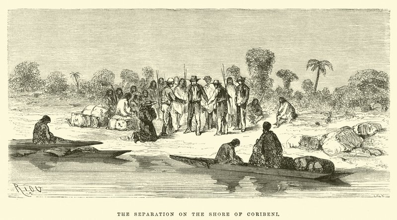 Die Trennung des Ufers von Coribeni von Edouard Riou