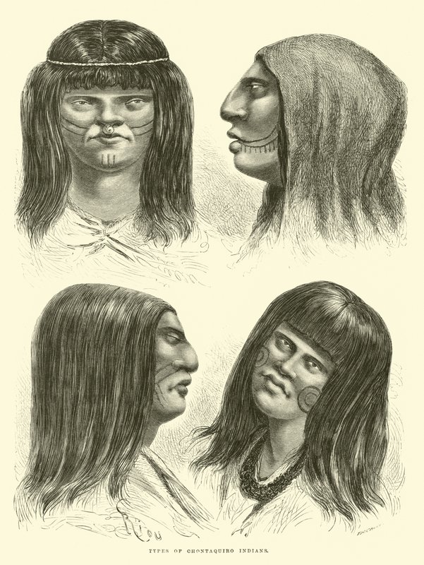 Typen der Chontaquiro-Indianer von Edouard Riou