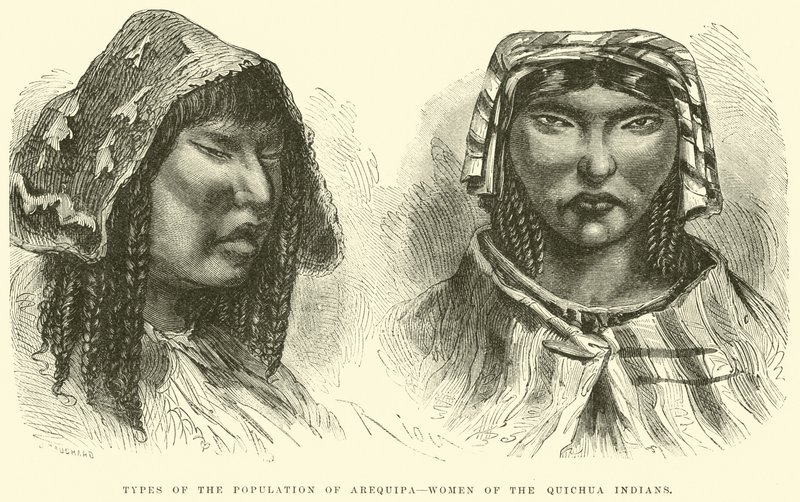 Typen der Bevölkerung von Arequipa, Frauen der Quichua-Indianer von Edouard Riou