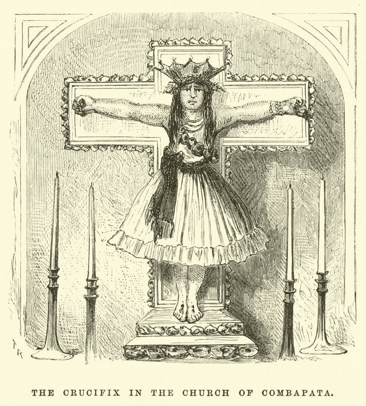 Das Kruzifix in der Kirche von Combapata von Edouard (after) Riou