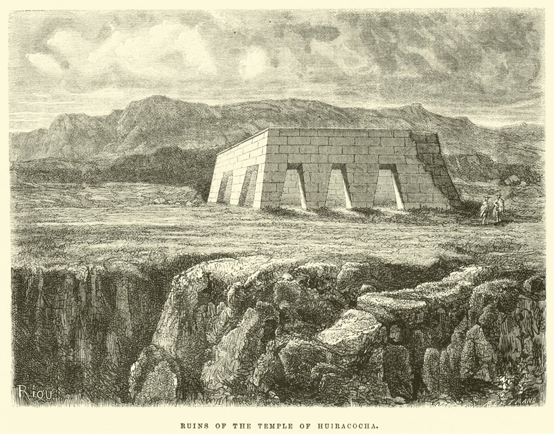 Ruinen des Tempels von Huiracocha von Edouard Riou