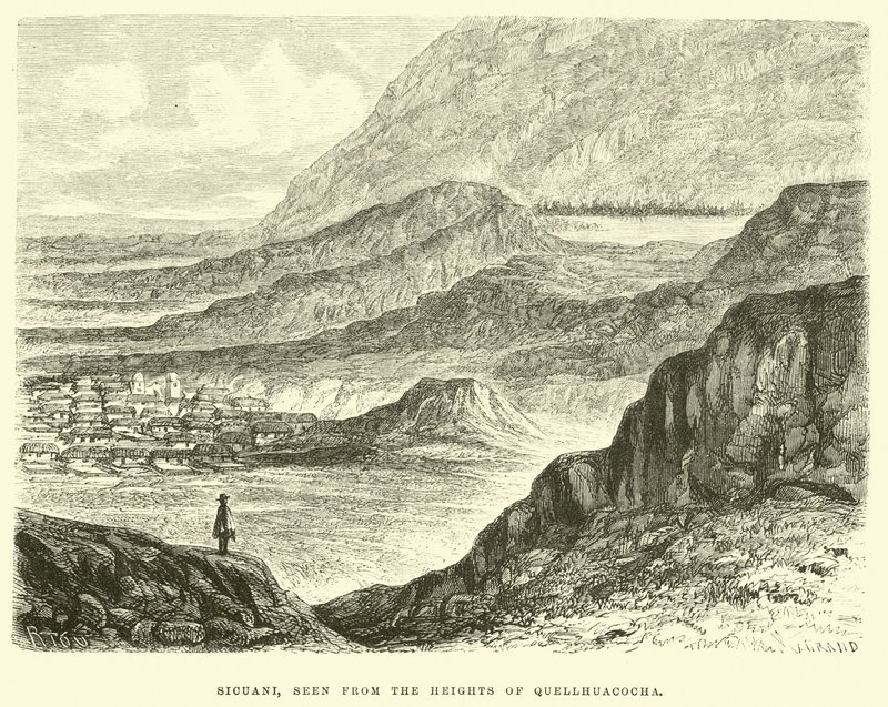 Sicuani, gesehen von den Höhen von Quellhuacocha von Edouard Riou
