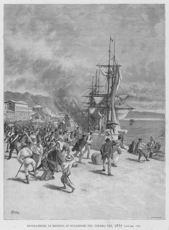 Revolution von Messina anlässlich der Cholera von 1837 von Edouardo Matania