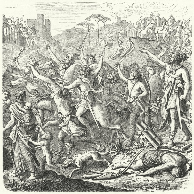 Invasion des römischen Territoriums durch die Kimbern, Ende des 2. Jahrhunderts v. Chr. von Eduard Bendemann