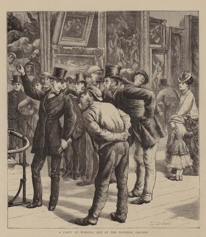 Eine Gruppe von Arbeitern in der National Gallery von Edward Frederick Brewtnall