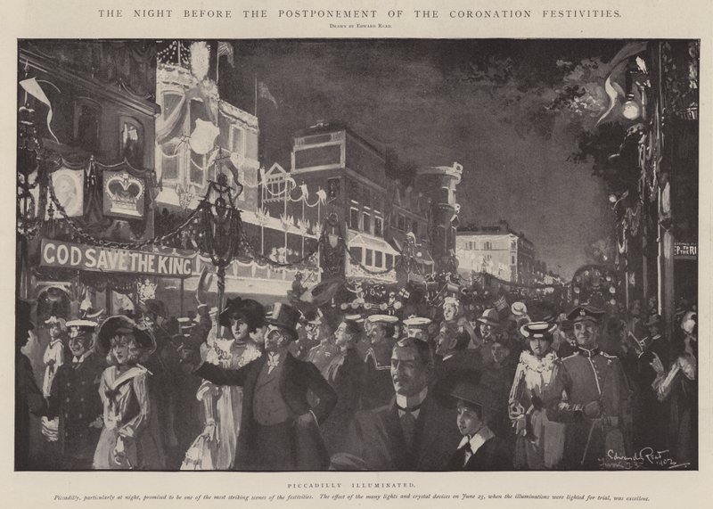 Die Nacht vor der Verschiebung der Krönungsfeierlichkeiten von Edward Read