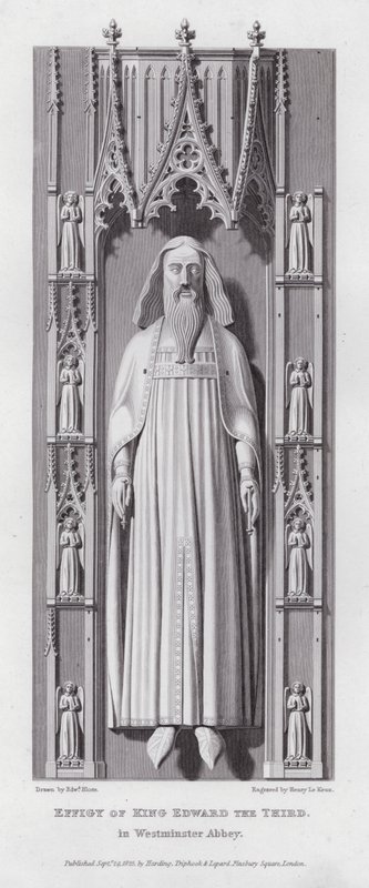 Abbild von König Edward III. in der Westminster Abbey (Gravur) von Edward Blore