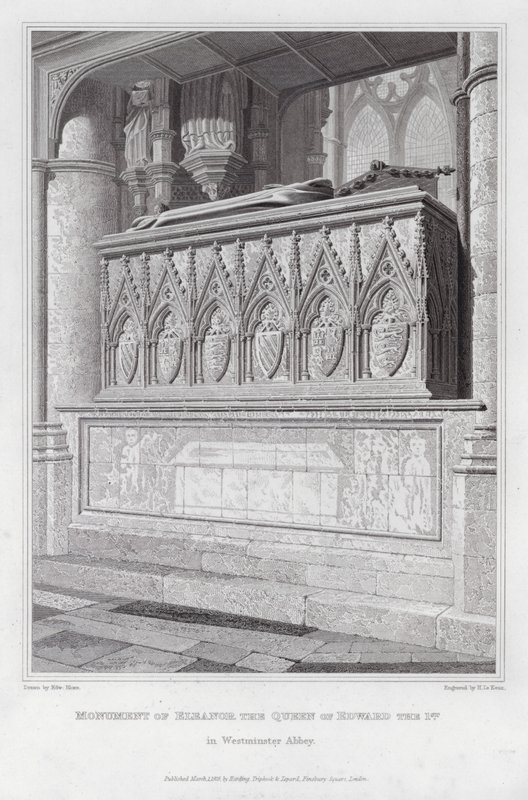 Monument von Eleanor, der Königin von Edward I., in der Westminster Abbey (Gravur) von Edward Blore