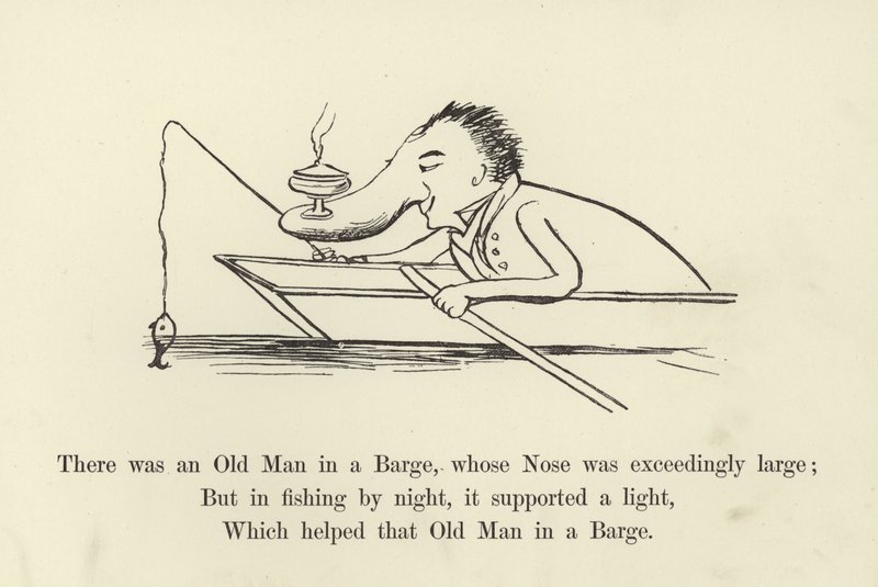 Es war ein alter Mann in einem Kahn, dessen Nase war außerordentlich groß von Edward Lear
