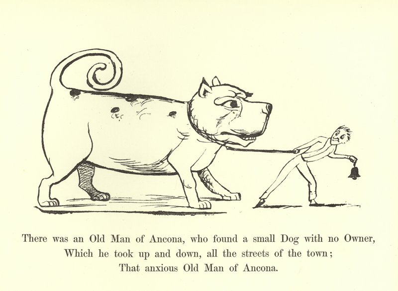 Es war ein alter Mann aus Ancona, der einen kleinen Hund ohne Besitzer fand von Edward Lear