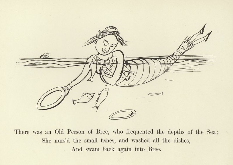 Es war eine alte Person von Bree, die die Tiefen des Meeres frequentierte von Edward Lear